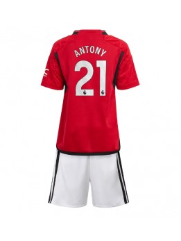 Manchester United Antony #21 Dječji Domaci Dres kompleti 2023-24 Kratak Rukavima (+ kratke hlače)